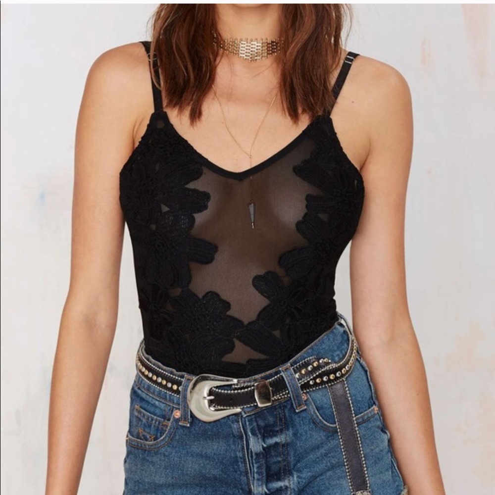 Nasty gal one piece mesh body suit